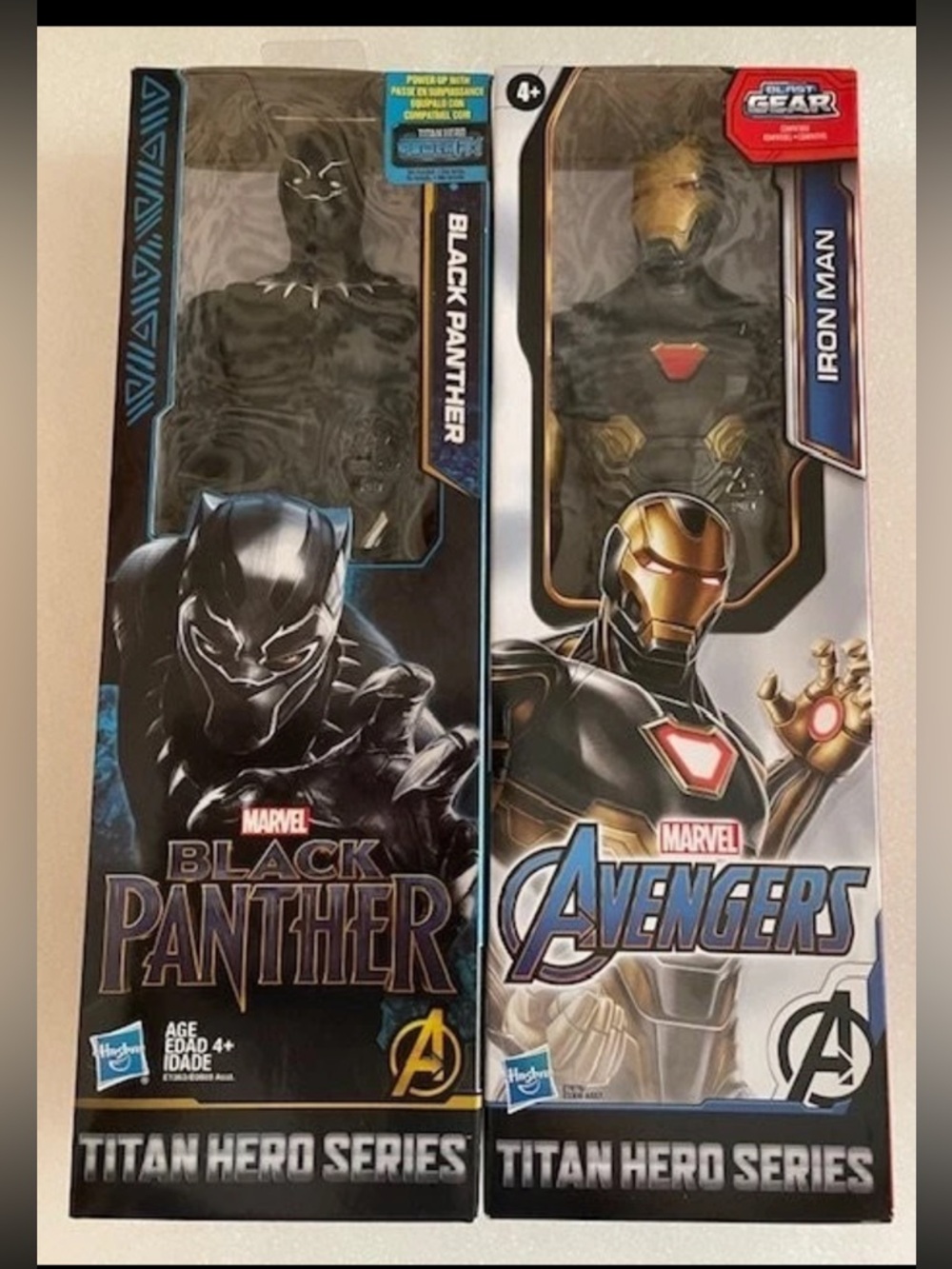 12" IRON MAN & BLACK PANTHER HASBRO